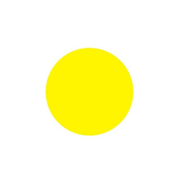 Výstražné kolečko žluté barvy 90mm - samolepka