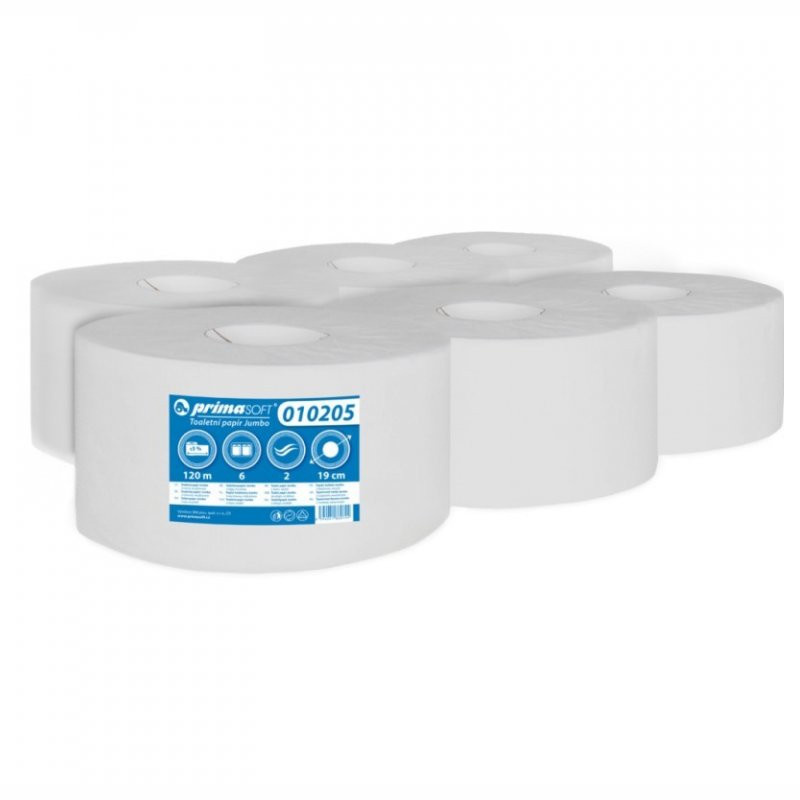 JUMBO PrimaSoft 190mm 2-vrstvé toaletní papír bílý (6ks)