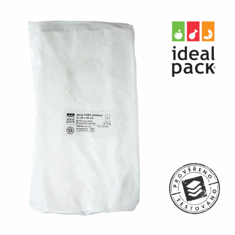 MI sáček skládaný ideal pack® 26x35cm (L) 8mi (1000ks)