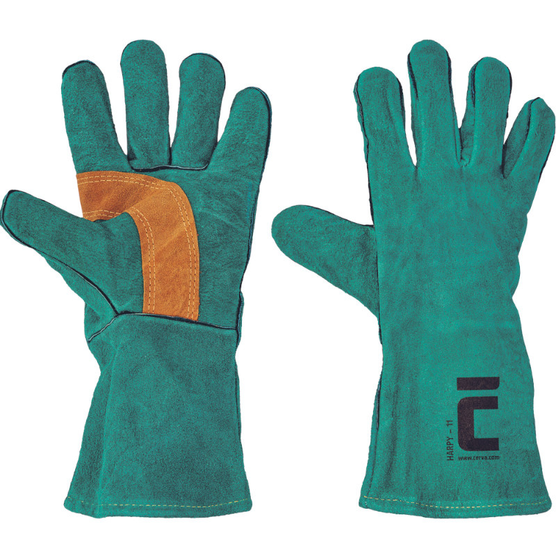 HARPY rukavice svářečské-A zelené 35cm - 11