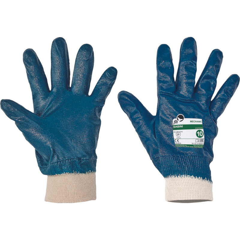 SABINI rukavice celomáčené v nitrilu - 10
