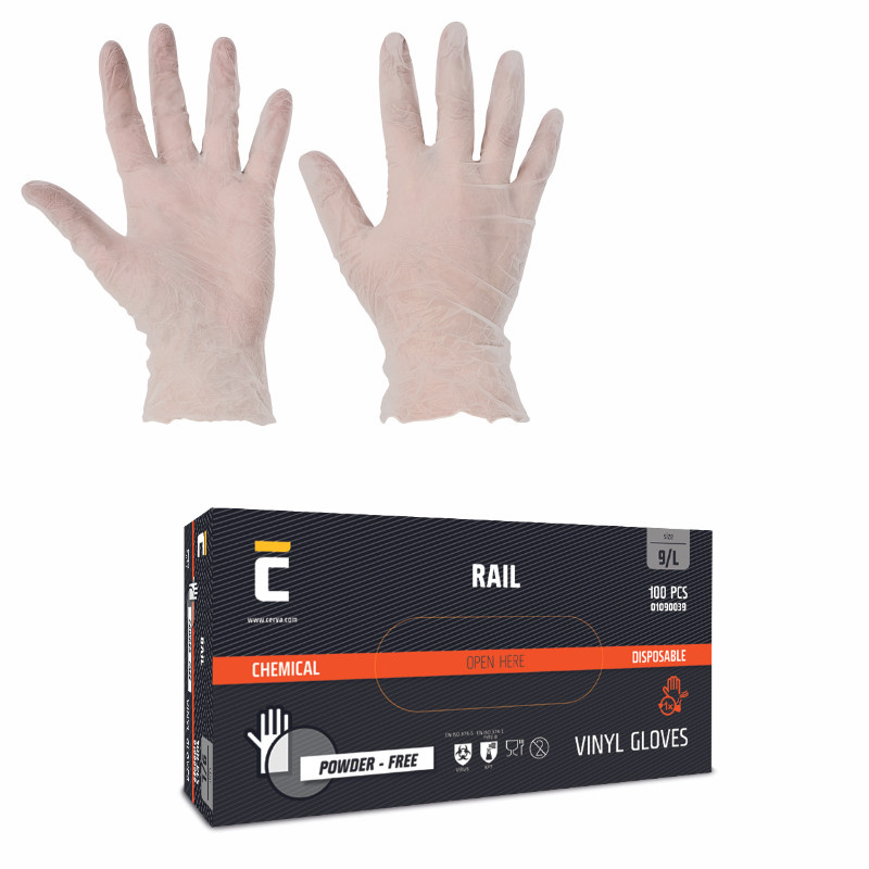 RAIL NON rukavice jednorázové vinyl nepudrované