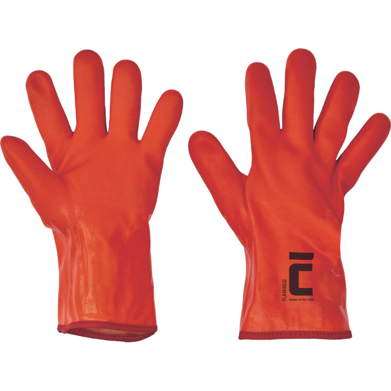 FLAMINGO rukavice ba úplet máčený PVC 30cm - 11