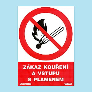 Zákaz kouření a vstupu s plamenem 210x297 mm - plast