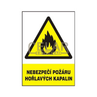 Nebezpečí požáru hořlavých kapalin 210x297 mm - plast