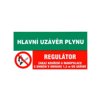Hlavní úzávěr plynu-regulátor 150x80mm - samolepka