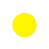 Výstražné kolečko žluté barvy 90mm - samolepka