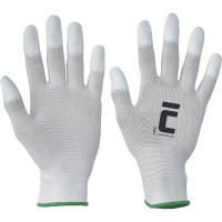 LARK rukavice textilní bílé šp.prstů polyuretan