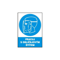 Pracuj s obličejovým štítem 297x210mm - plast