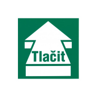 Otvírání dveří - tlačit 148x148mm samolepka