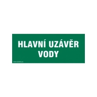 Hlavní uzávěr vody 210x87mm - samolepka