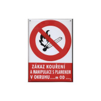 Zákaz kouř.man.s plam.v okruhu 297x210mm - smalt.tab.